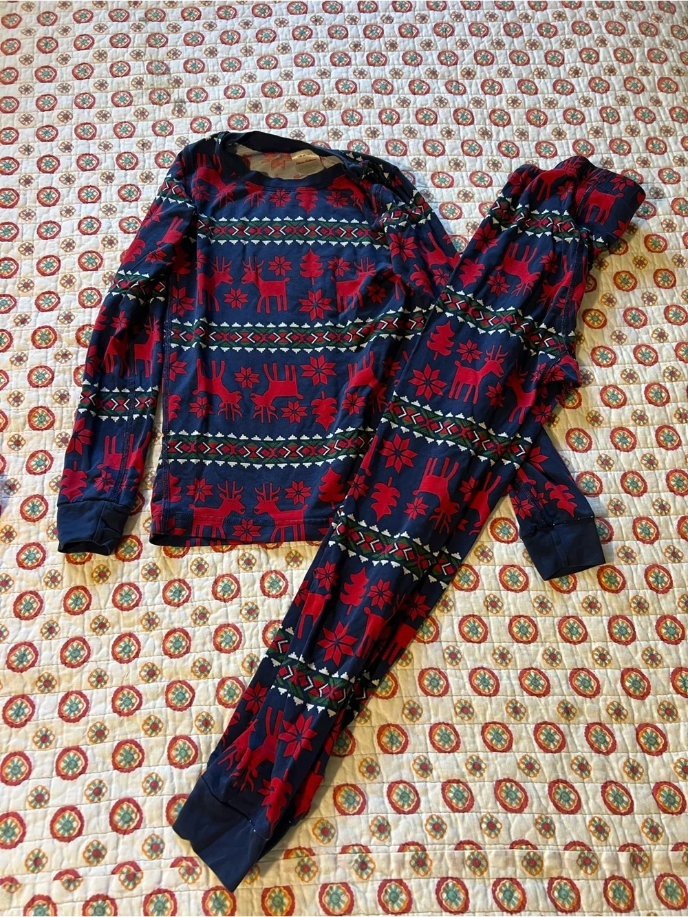 EUC Hanna Andersson Holiday Lyocell Bamboo Pajama Set size 8
